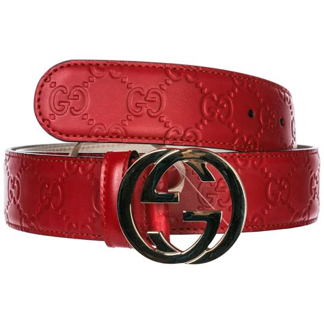 red gucci signature belt